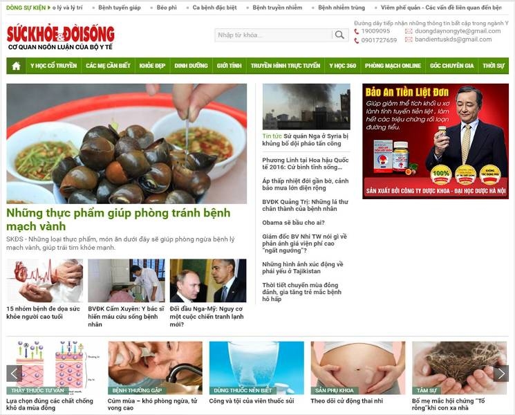 Website chia sẻ chăm chóc sức khỏe