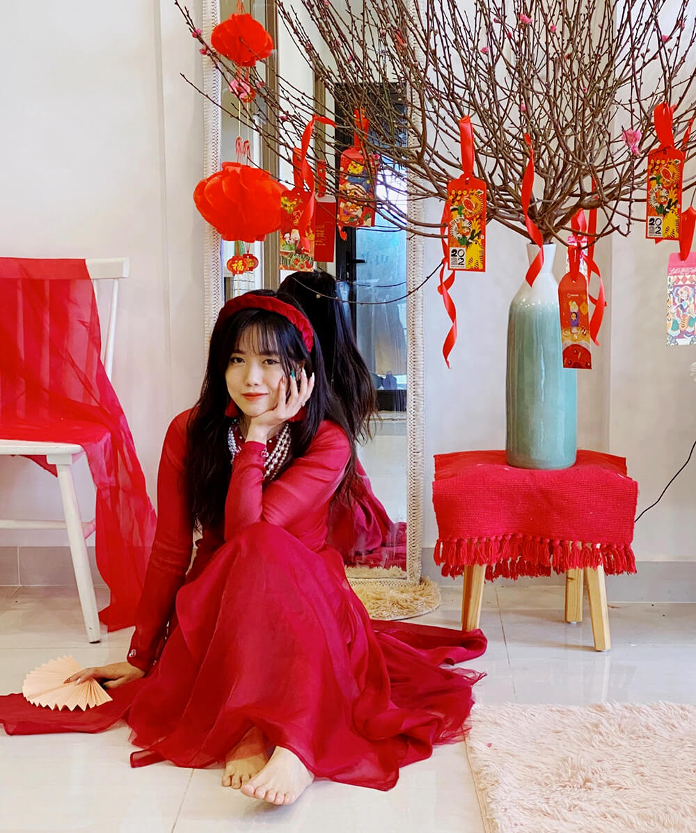 chụp ảnh Tết tại nhà