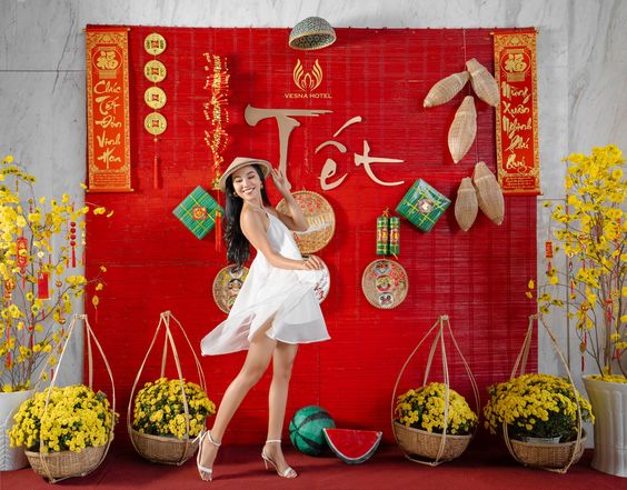 chụp ảnh Tết tại nhà