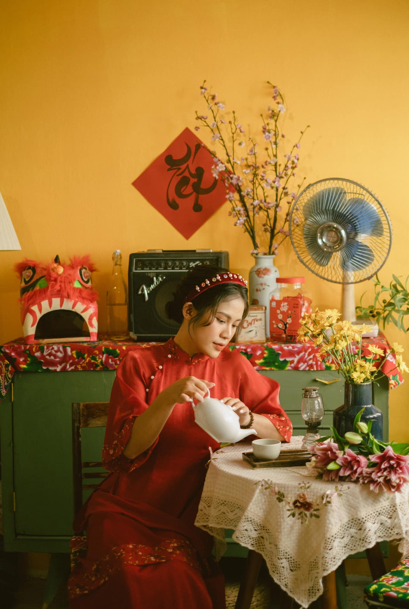 chụp ảnh Tết tại nhà